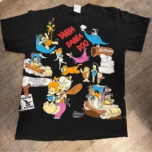 Flintstones T Shirt Vintage Tultex Single Stitch 1994 90s Front & Back Graphics